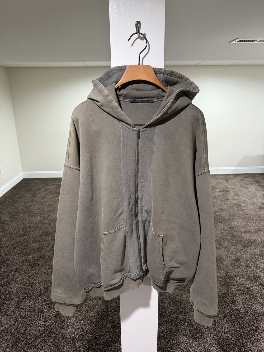 Haider Ackermann FW14 Double Layered Grey Perth Zip Up Hoodie